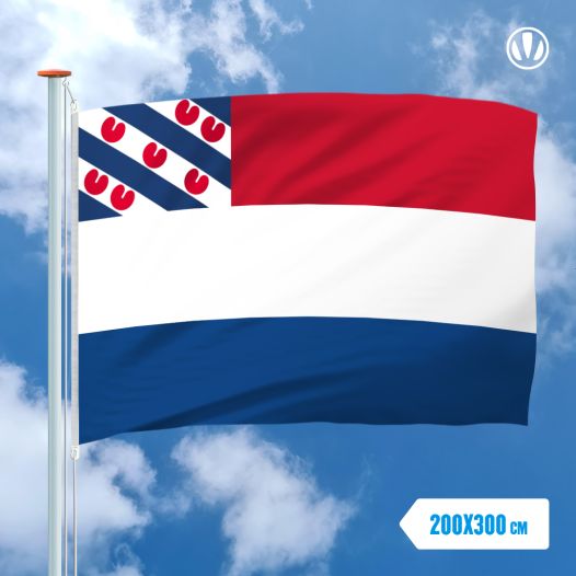 Vlag Nederland met inzet vlag Friesland Friese vlag 200x300cm