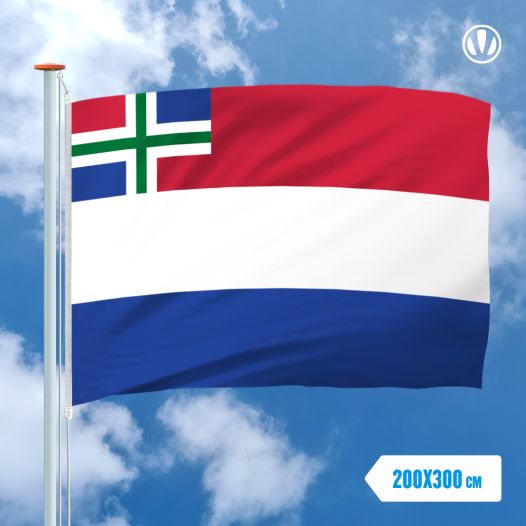 Vlag Nederland met inzet Groningen vlag 200x300cm