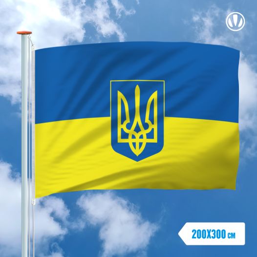 Vlag Oekraine met Wapen 200x300cm