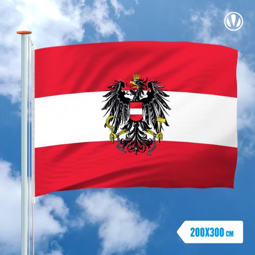 Vlag Oostenrijk met Wapen 200x300cm