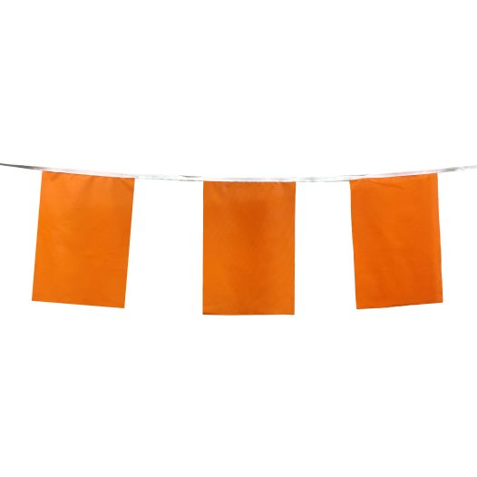 Vlaggenlijn oranje - 10 meter stof rechthoek