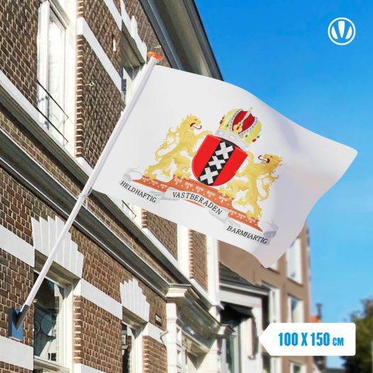 Vlag met wapen van Amsterdam 100x150cm
