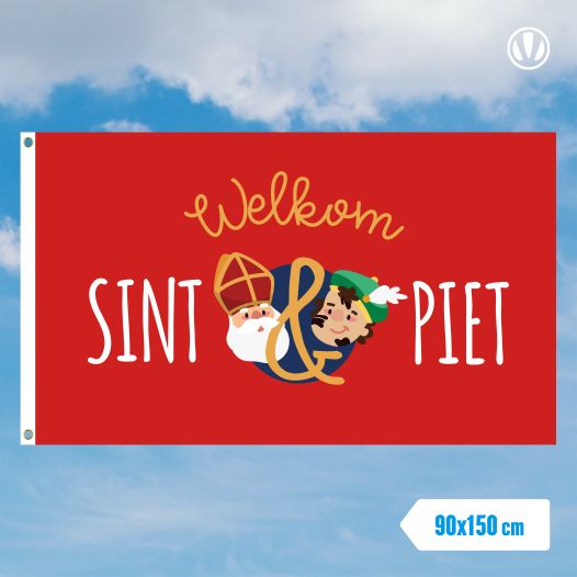 Vlag welkom Sint en Piet 90x150cm | Best value