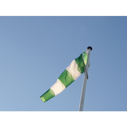 Windzak groen wit 120cm