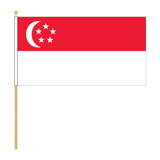 Zwaaivlag Singapore 15x22,5cm stof