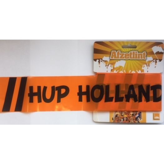 Afzetlint hop holland hup, zwarte letters 15m