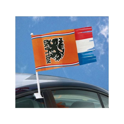 Autovlag Holland Oranje met slierten 30x35cm