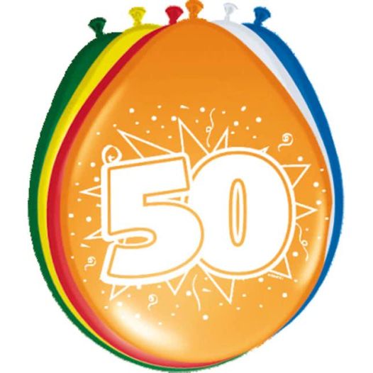Ballonnen 50 jaar, 12 In / 30 cm, 8 stuks