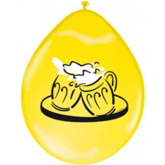 Ballonnen biertje geel 8 stuks