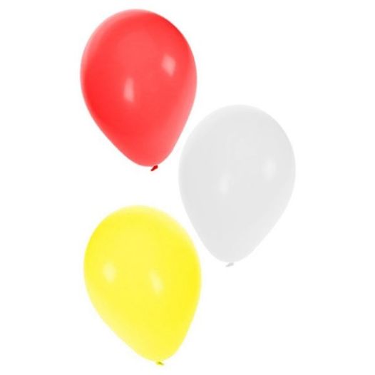 Ballonnen rood wit geel 10 stuks