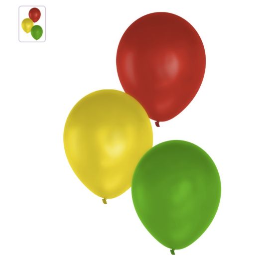 Ballonen rood geel groen 15 stuks