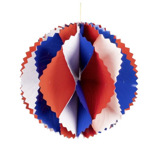 Deco bal rood wit blauw brandvertragend