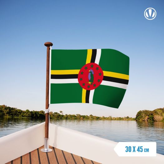 Bootvlag Dominica 30x45cm