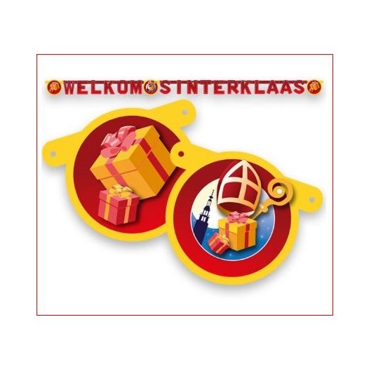 Feestversiering welkom Sinterklaas letterslinger 3m