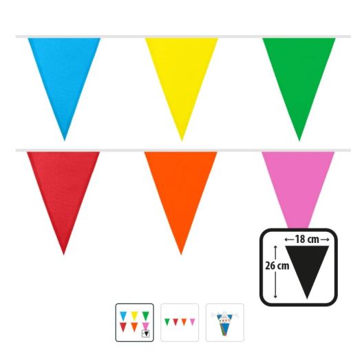 Felle Vrolijke NEON kleuren vlaggenlijn stof