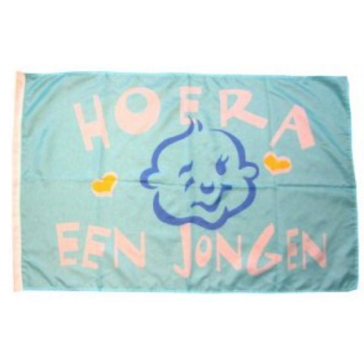 geboortevlag jongen geboren 60 x 90 cm