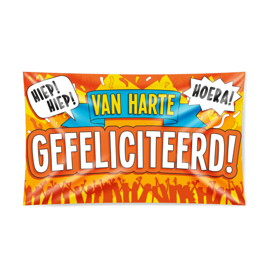 Gefeliciteerd vlag 90x150cm