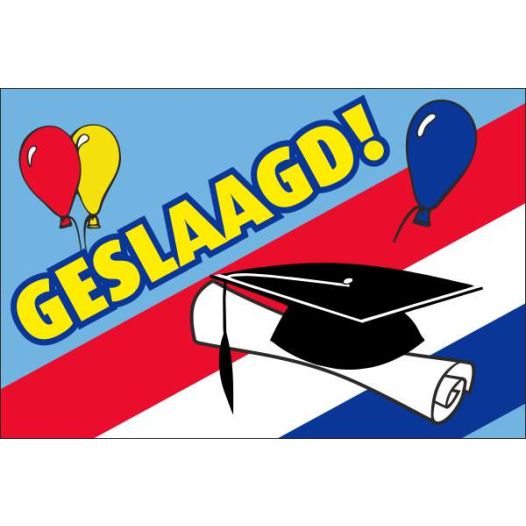 Geslaagd vlag laat zien dat je geslaagd bent met deze vlag