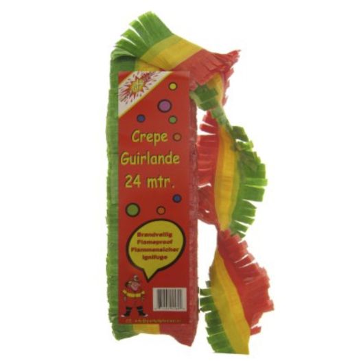 Guirlande rood geel groen 24 meter brandvertragend