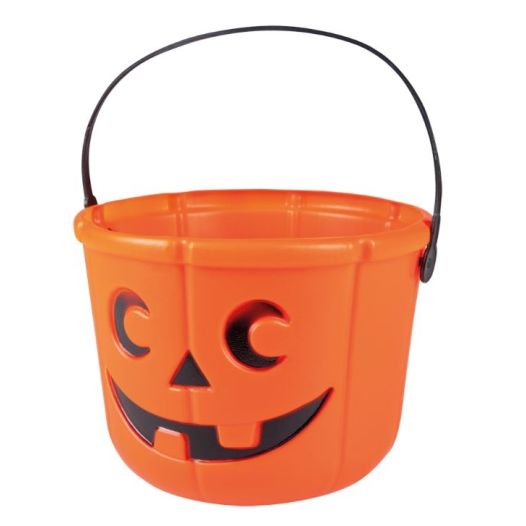Oranje halloween snoepmandje 14x18