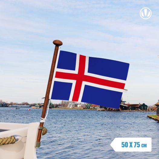 Vlag IJsland 50x75cm IJslandse gastenvlag