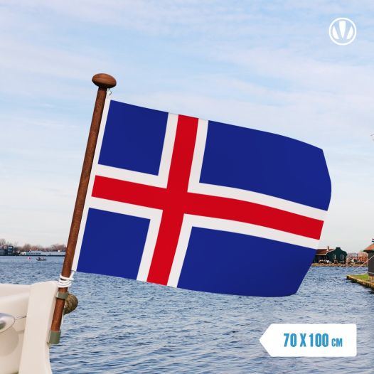 Vlag IJsland 70x100cm IJslandse gevelvlag
