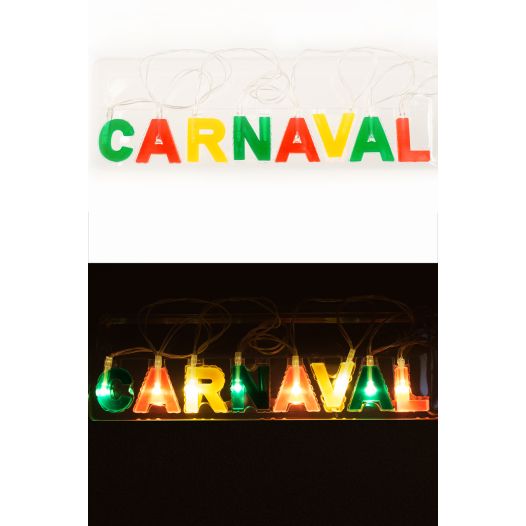 Letterslinger Carnaval verlichting rood geel groen
