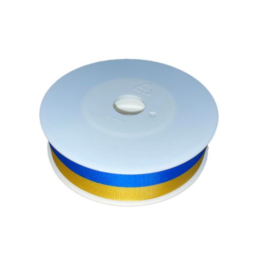 Lint geel blauw 25mm breed