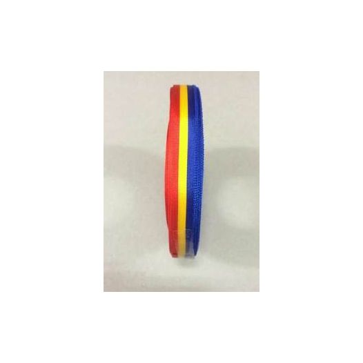 Lint Carnaval rood/geel/blauw 25mm breed 25m1 lang