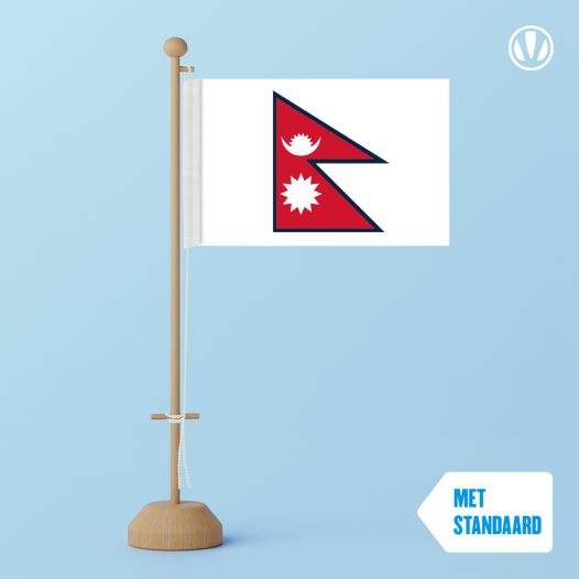 Tafelvlag Nepal 10x15cm met standaard