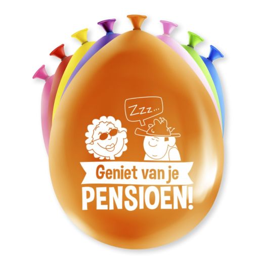 Pensioen ballonnen 8 stuks