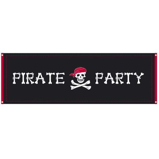 Piraten spandoek Pirate Party 2,2m Skull Island