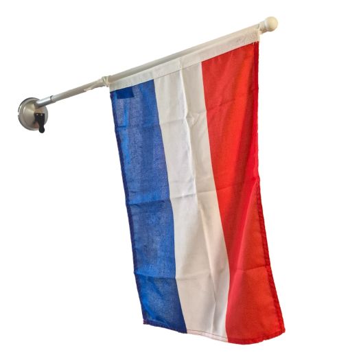 Raamvlag Nederland met stok en zuignap