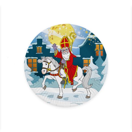 Sinterklaas bordjes 8 stuks 23 centimeter