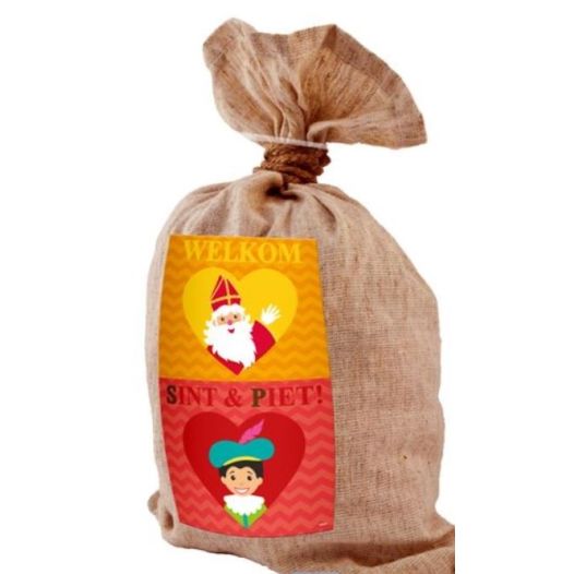 Cadeau- Strooizak Jute Sint en Piet
