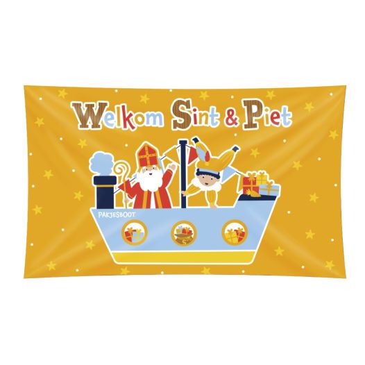Sinterklaasvlag Welkom Sint en Piet 90x150cm