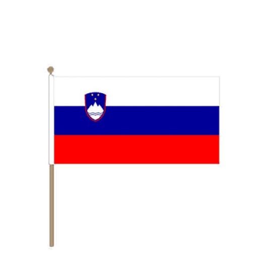 Zwaaivlag Slovenië, Sloveense vlag 30x45cm, stoklengte 60cm