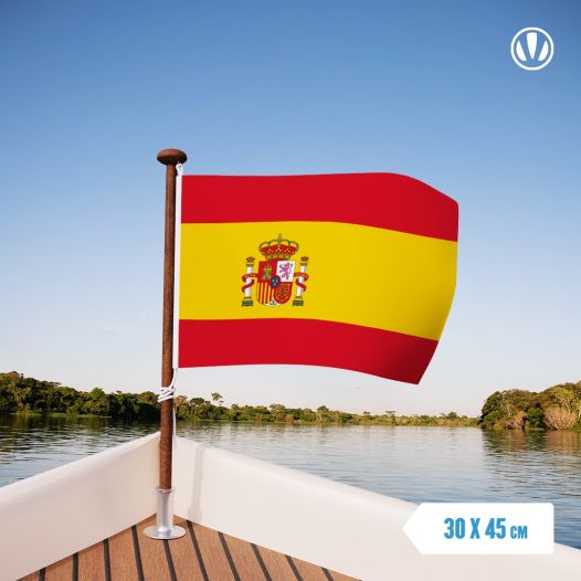 vlag Spanje met wapen 30x45cm Spaanse vlaggen kopen