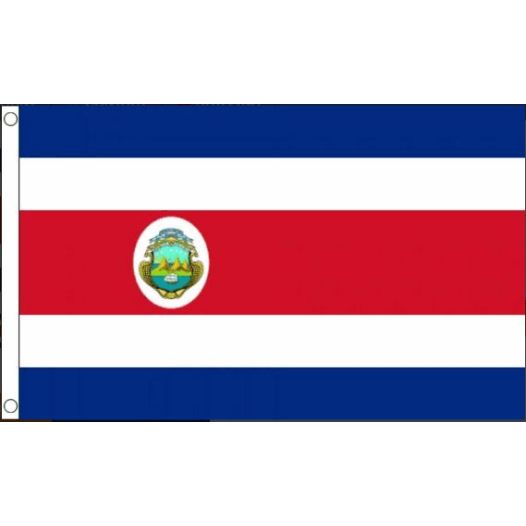vlag Costa Rica 90x150cm met wapen | Best Value