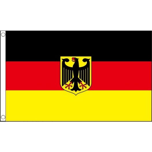 vlag Duitsland met wapen, Duitse vlag met wapen 90x150 Best Value