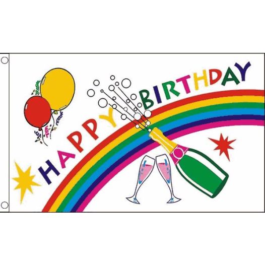 Vlag Happy Birthday 90x150cm