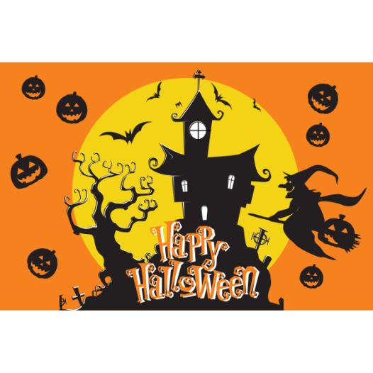 Happy Halloween vlag Moonlight
