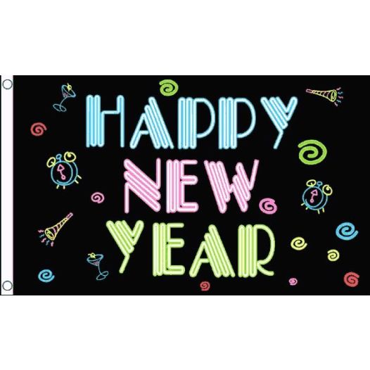 vlag happy new year 90x150cm