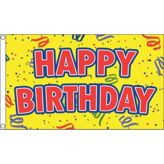 Vlag Happy Birthday Yellow 90x150cm Best Value