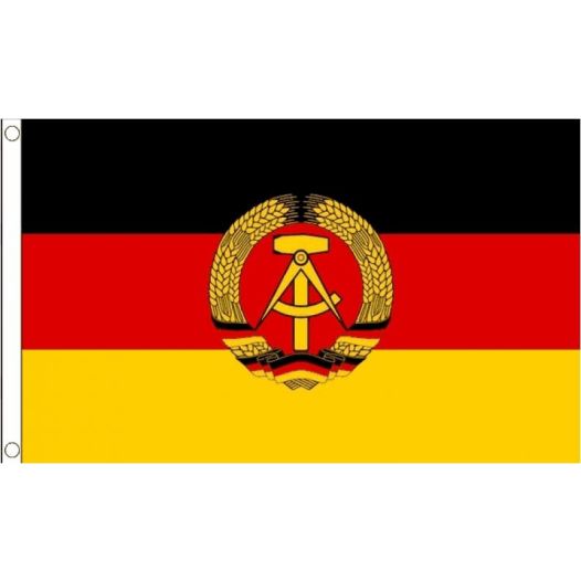 vlag Oost-Duitsland met wapen, Oost-Duitse vlag met wapen 90x150 Best Value