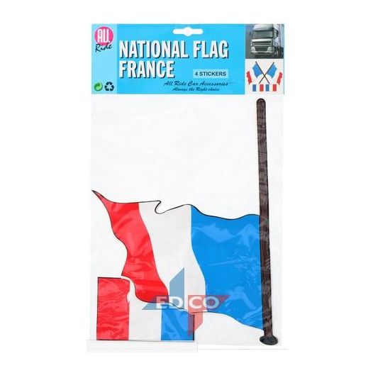 Vlag sticker Frankrijk 4 stuks, 2 varianten