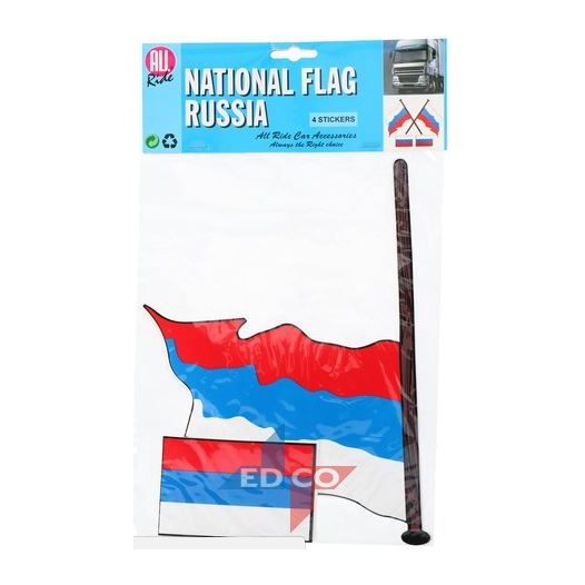 Vlag sticker Rusland 4 stuks, 2 varianten