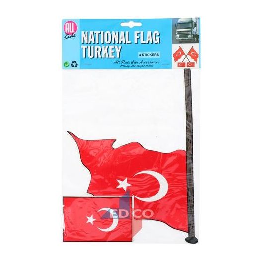 Stickers vlag Turkije, 4 stuks