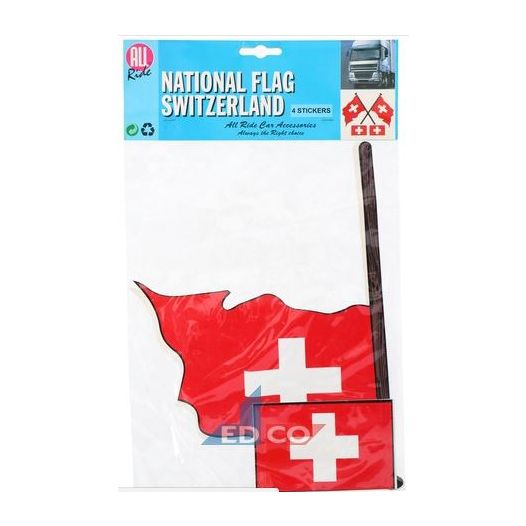 Stickers vlag Zwitserland, 4 stuks
