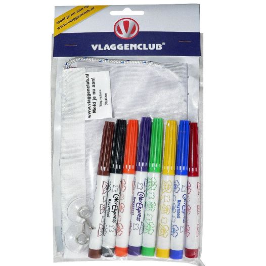 Maak je eigen welkom Sinterklaasvlag pakket met witte vlag en stiften